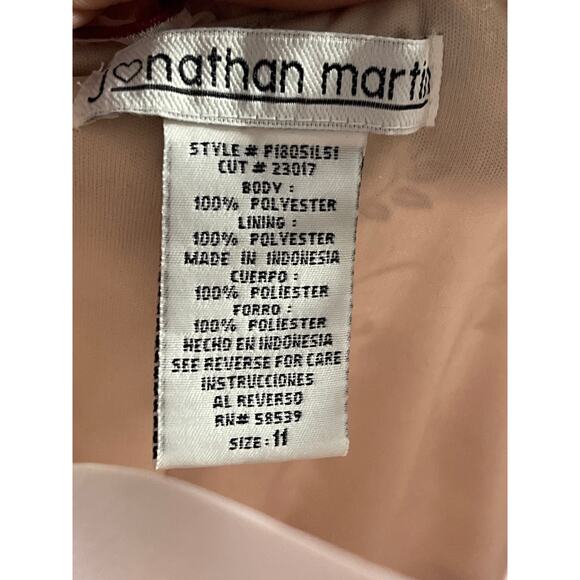 Vintage Jonathan Martin Womens Size 11 Boho Floral Paisley Midi Light Pink Dress - Picture 6 of 6